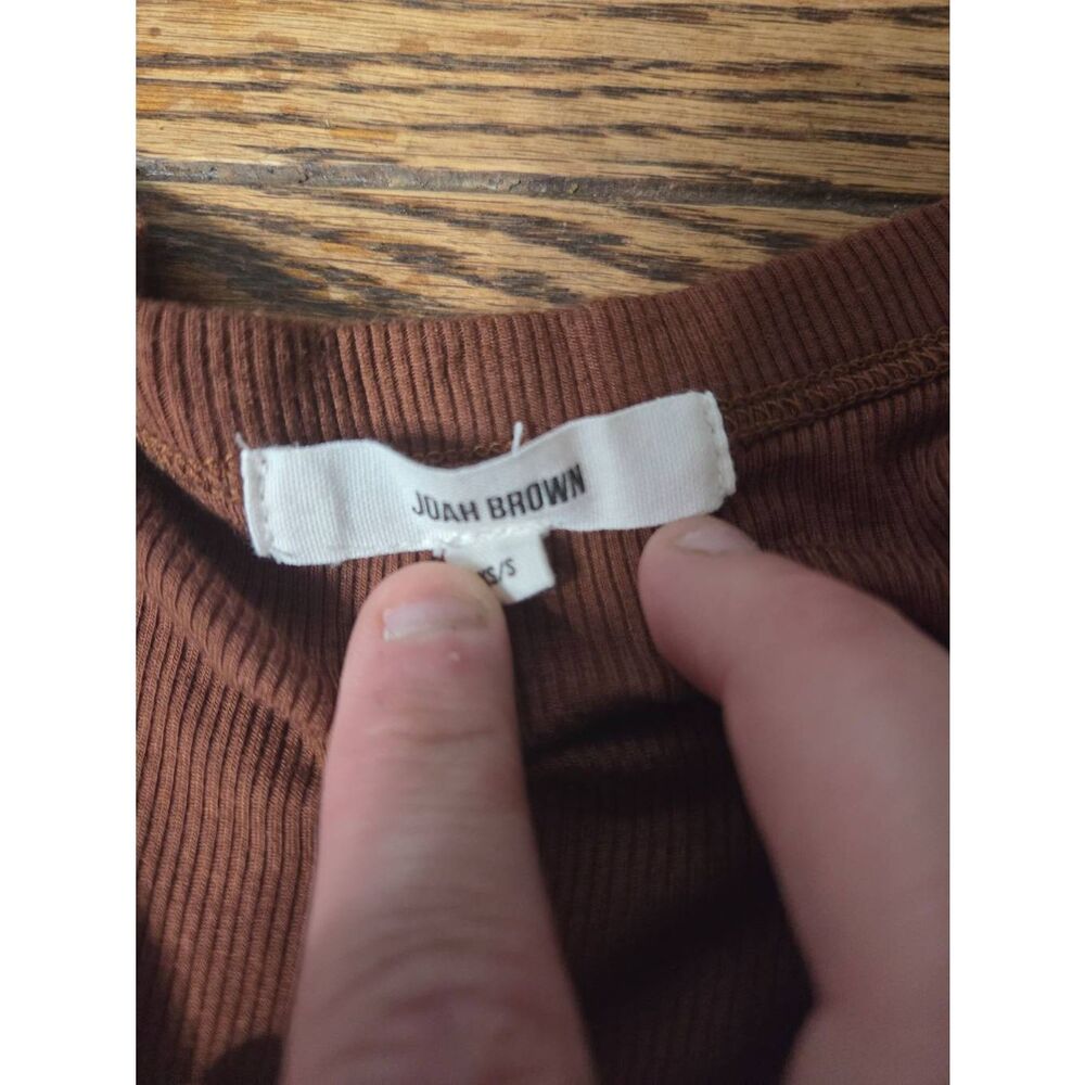 Joah Brown Henley Long Sleeve in Oxblood Rib sz XS/S - Picture 3 of 5